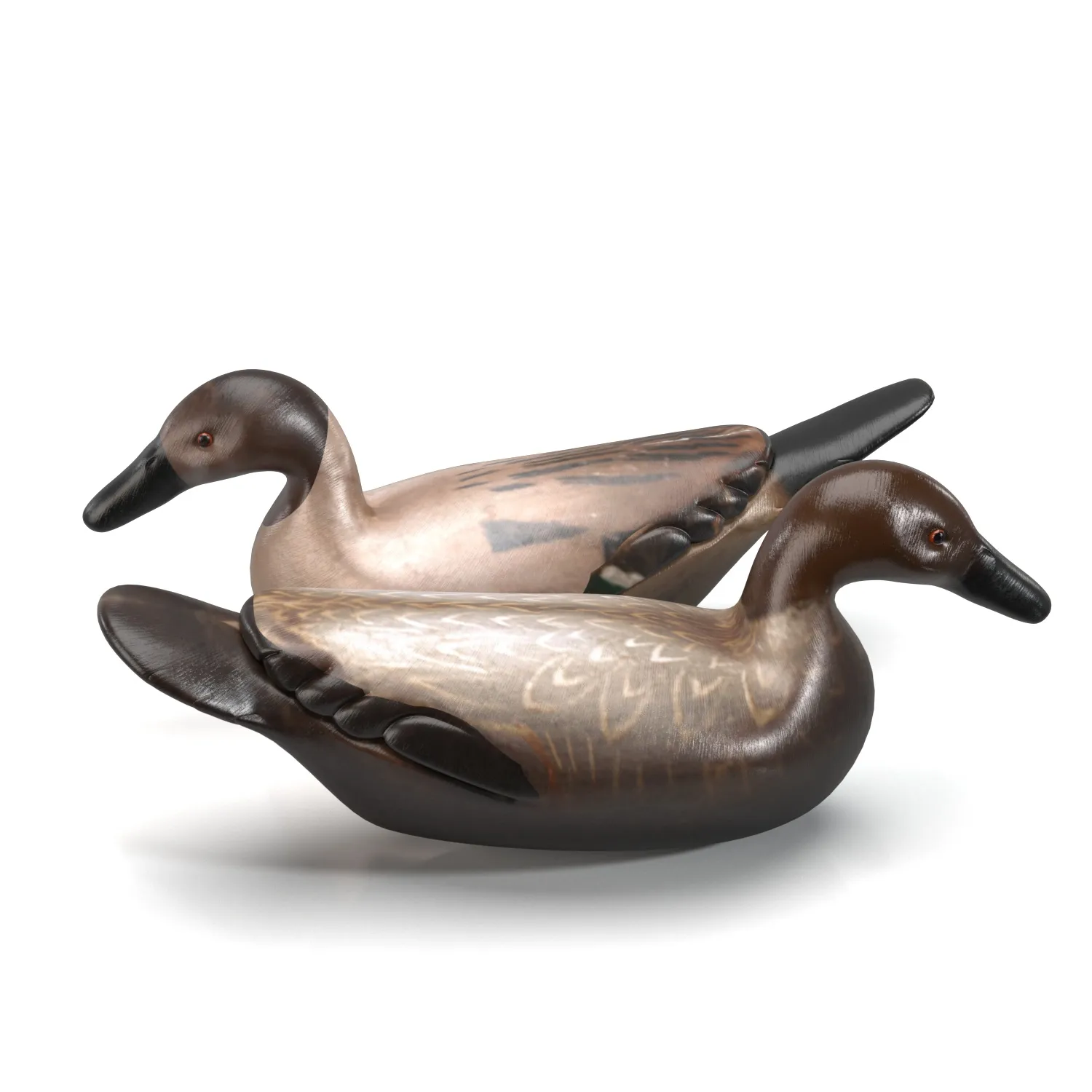 Antique Wooden Hunting Decoys PBR 3D Model_01